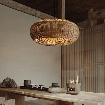 Wabi-Sabi Rattan Chandelier