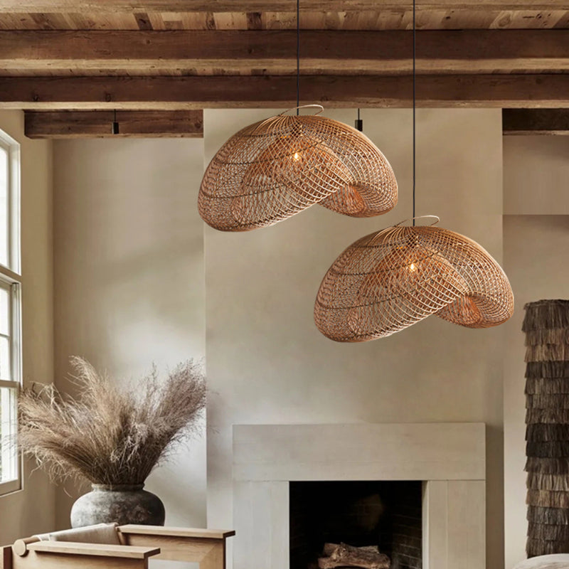 Japanese Wabi-Sabi Rattan Pendant