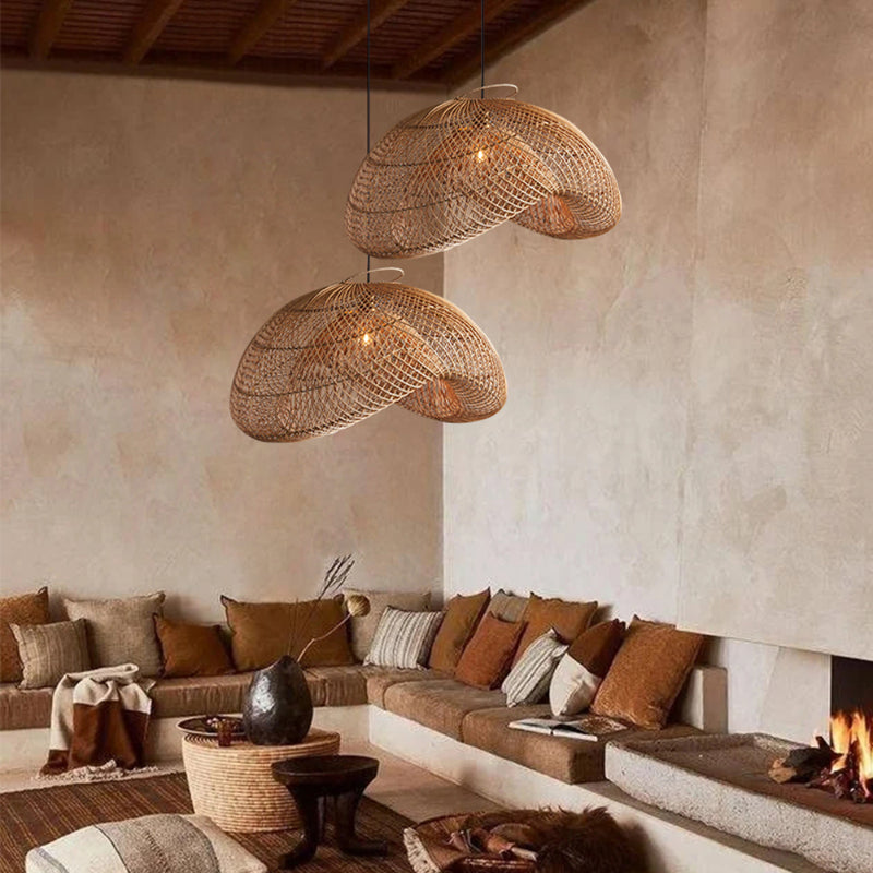 Japanese Wabi-Sabi Rattan Pendant