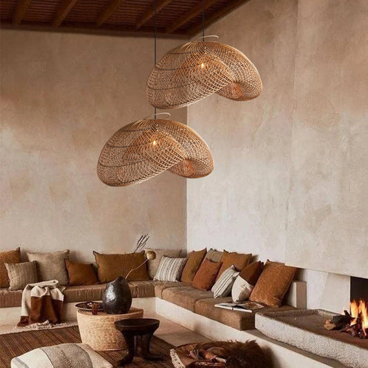 Japanese Wabi-Sabi Rattan Pendant