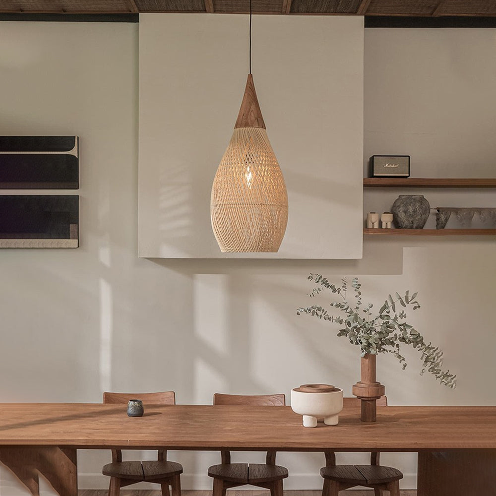 Wabi-Sabi Retro Rattan Pendant Light