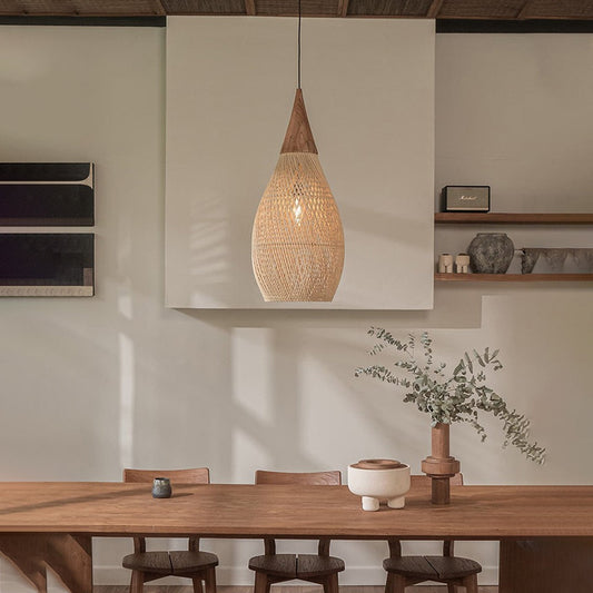 Wabi-Sabi Retro Rattan Pendant Light