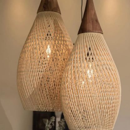 Wabi-Sabi Retro Rattan Pendant Light