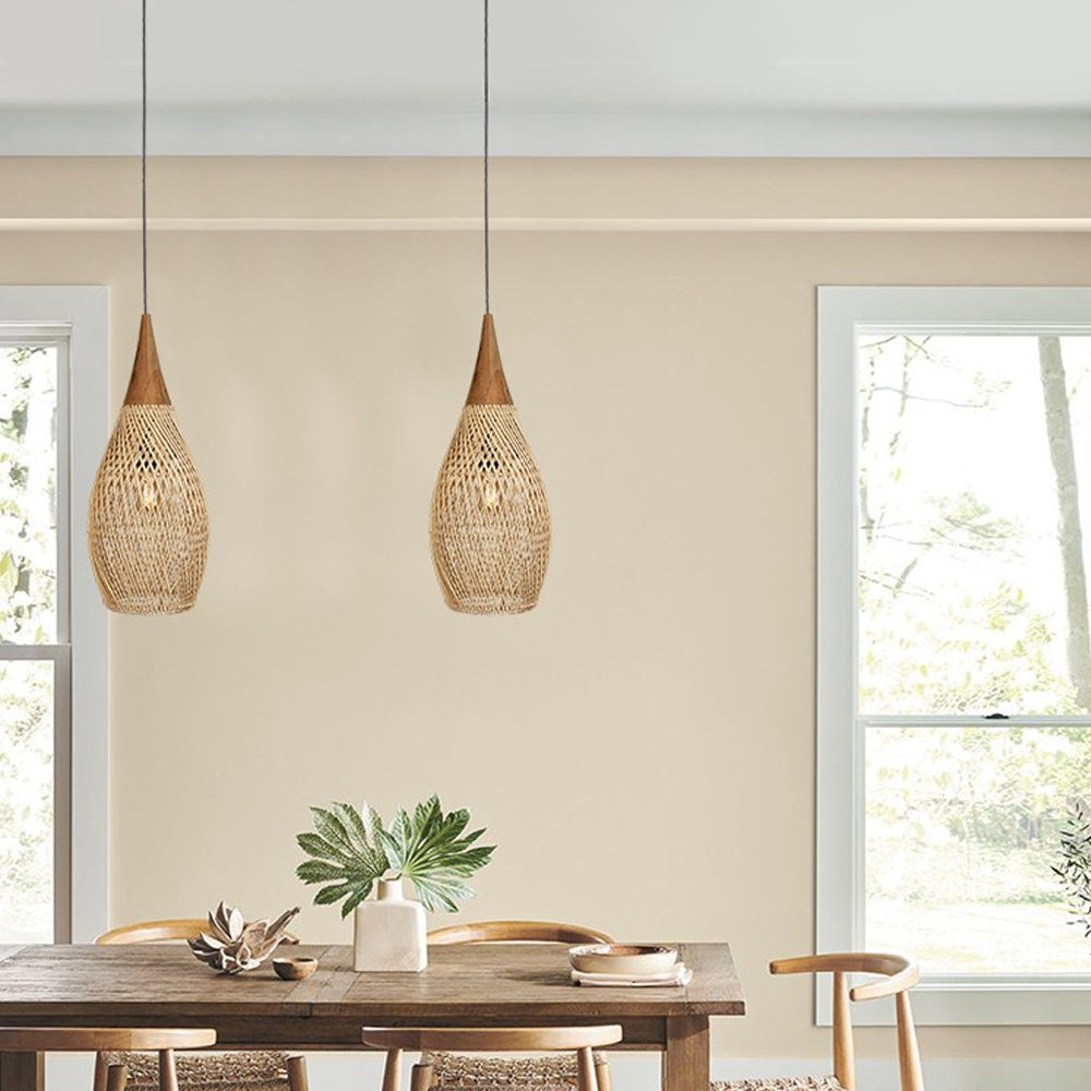 Wabi-Sabi Retro Rattan Pendant Light