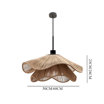 Double Layer Hemp Rope Pendant Light