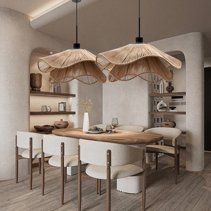 Double Layer Hemp Rope Pendant Light