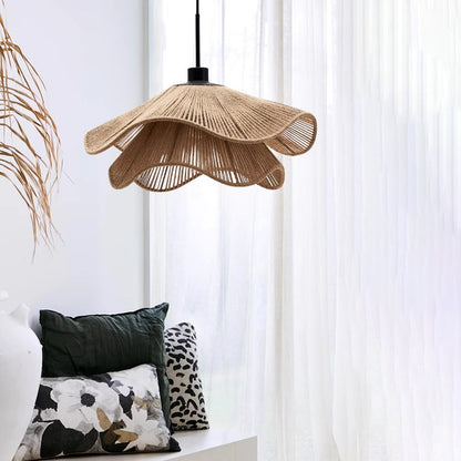 Double Layer Hemp Rope Pendant Light