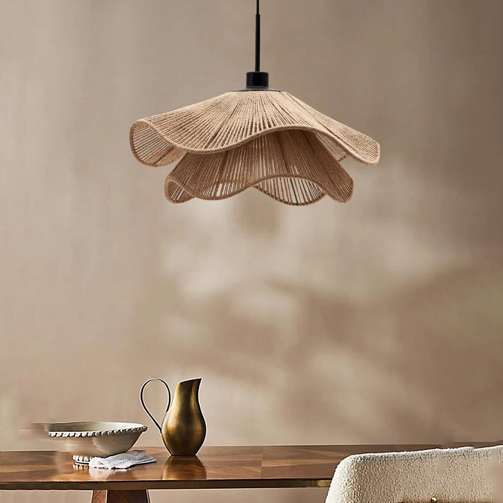 Double Layer Hemp Rope Pendant Light