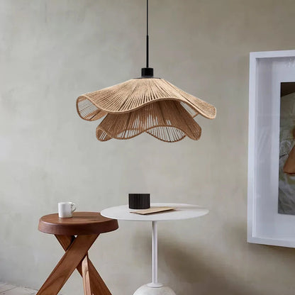 Double Layer Hemp Rope Pendant Light