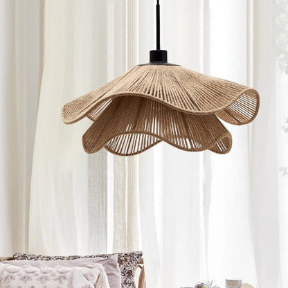 Double Layer Hemp Rope Pendant Light