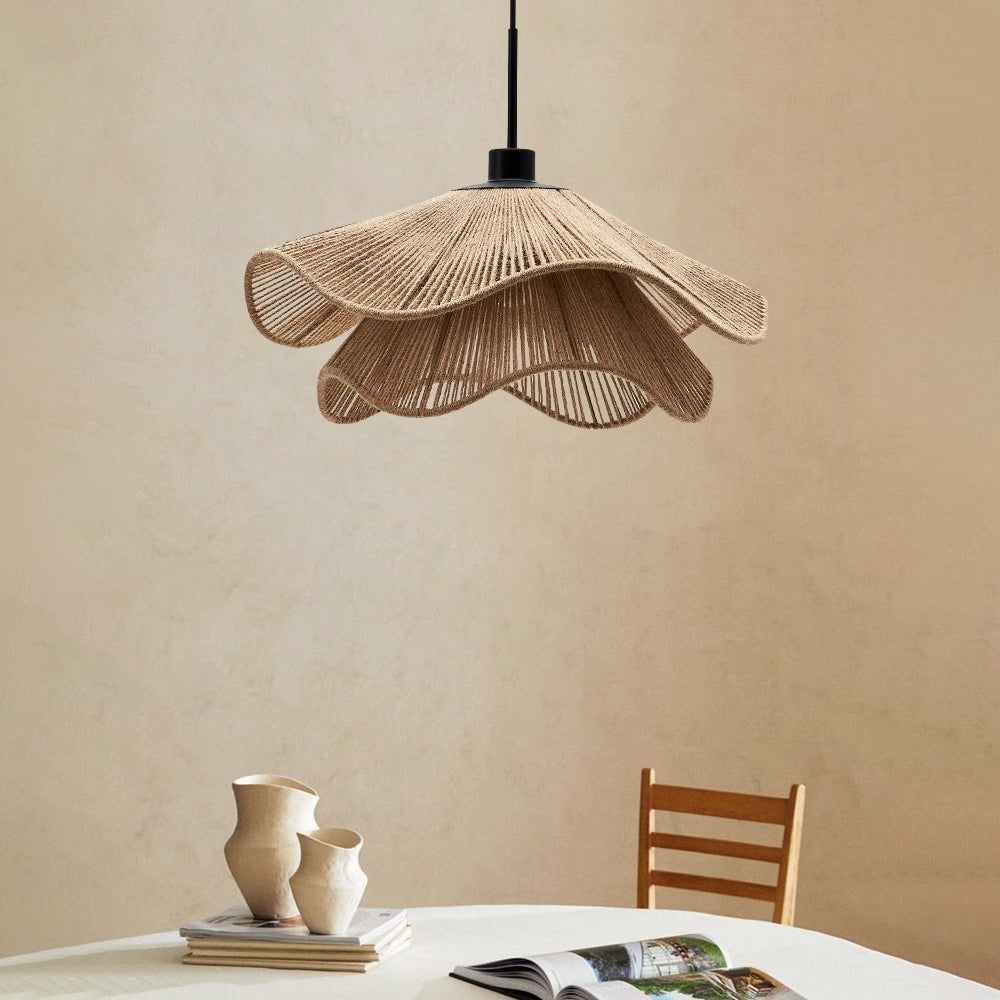 Double Layer Hemp Rope Pendant Light