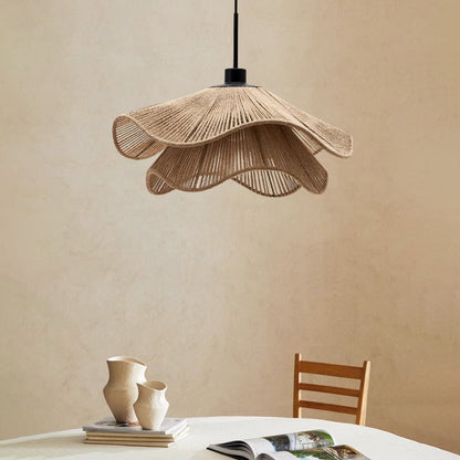 Double Layer Hemp Rope Pendant Light