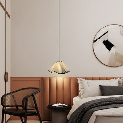 Cream Petal Fabric Pendant Light