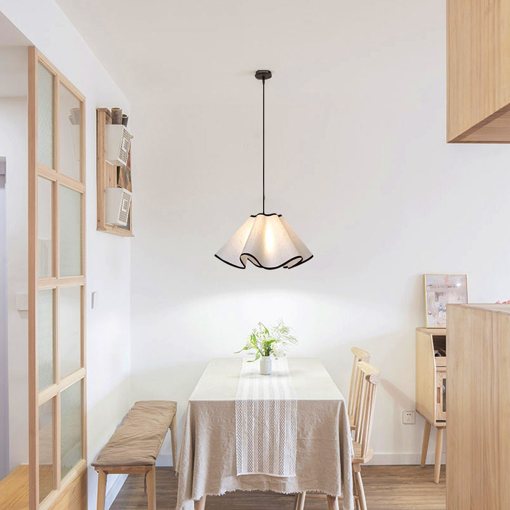Cream Petal Fabric Pendant Light