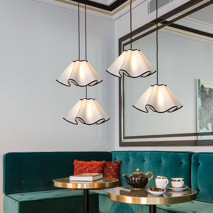 Cream Petal Fabric Pendant Light
