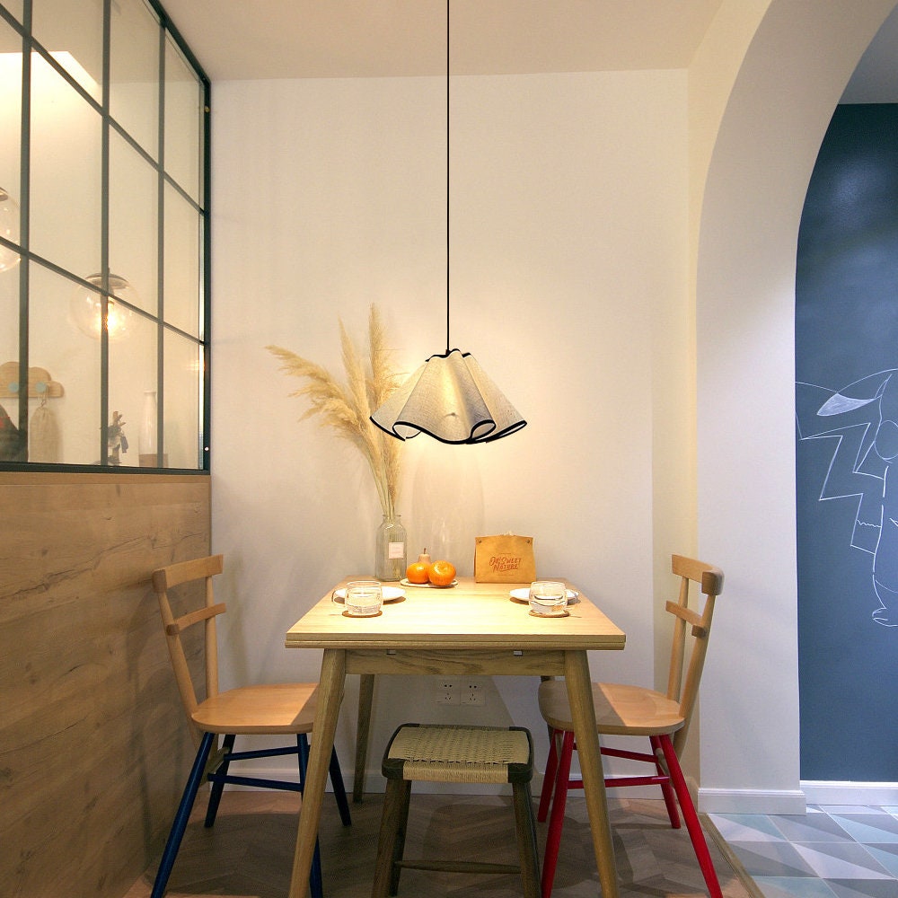 Cream Petal Fabric Pendant Light