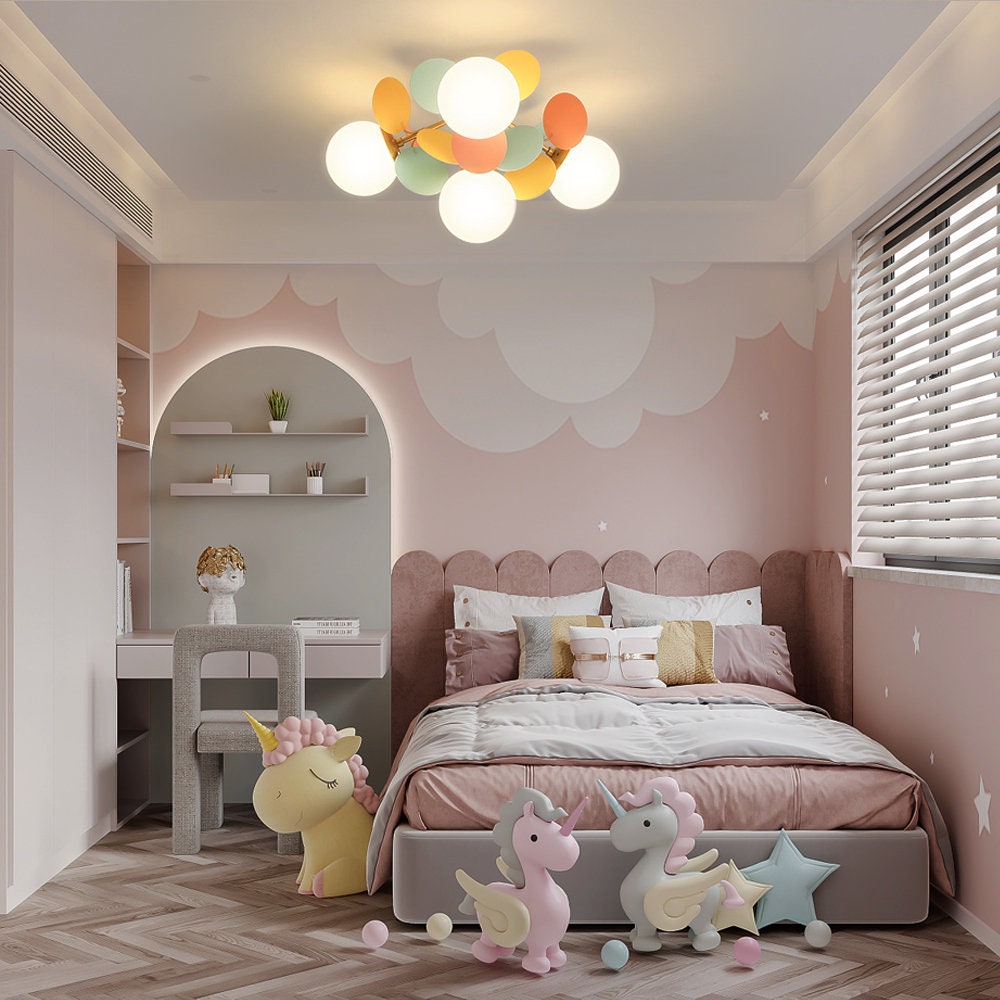 Macaron Petal Flush Mount for Kids Rooms