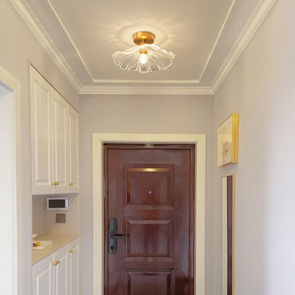 Gold Frosted Glass Flower Ceiling Light