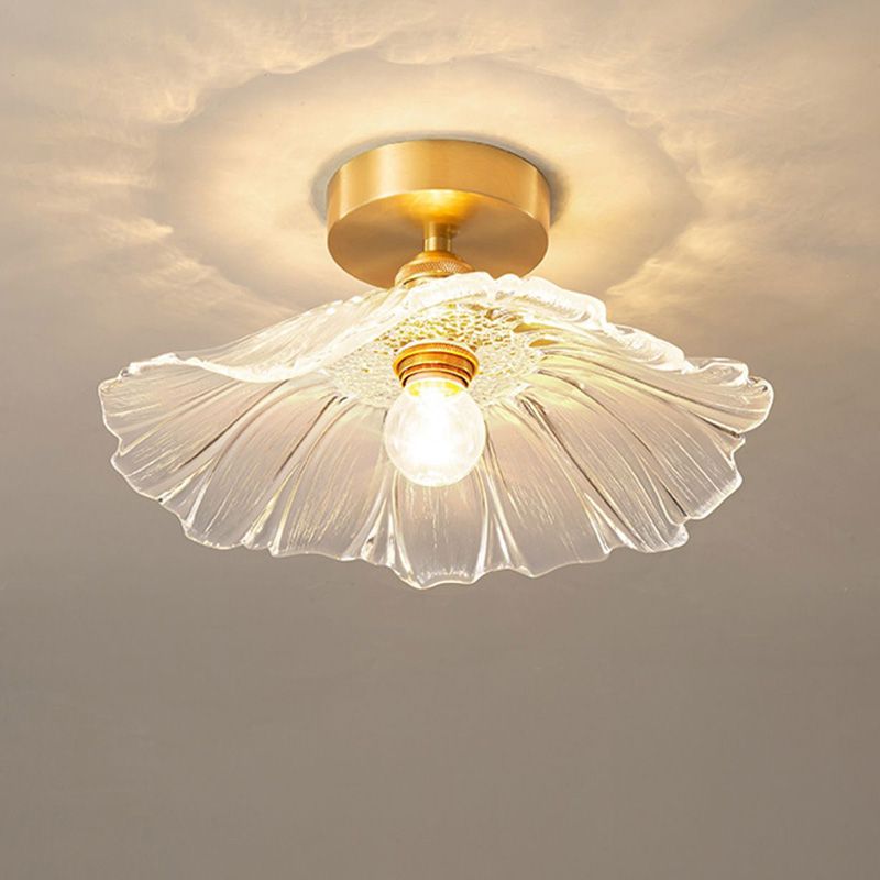 Gold Frosted Glass Flower Ceiling Light