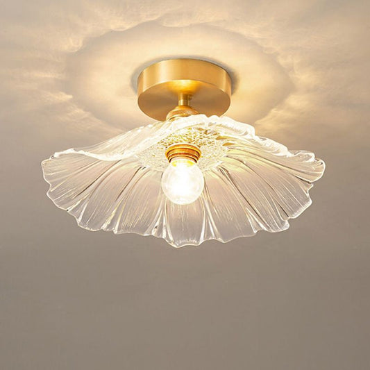 Gold Frosted Glass Flower Ceiling Light