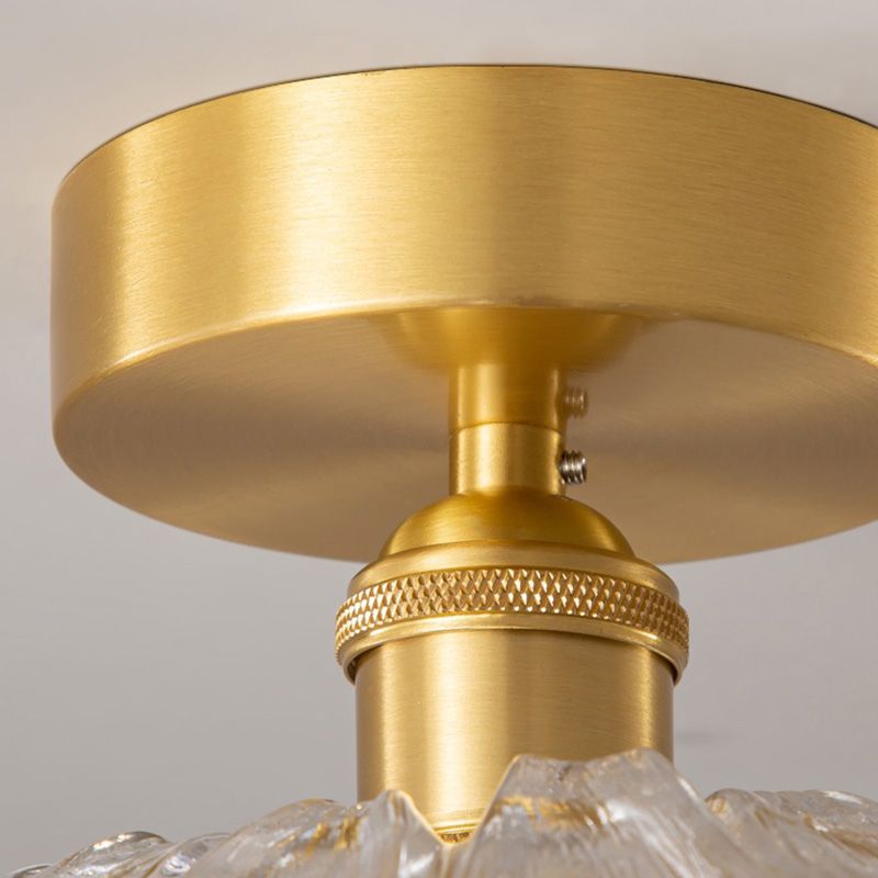 Gold Frosted Glass Flower Ceiling Light