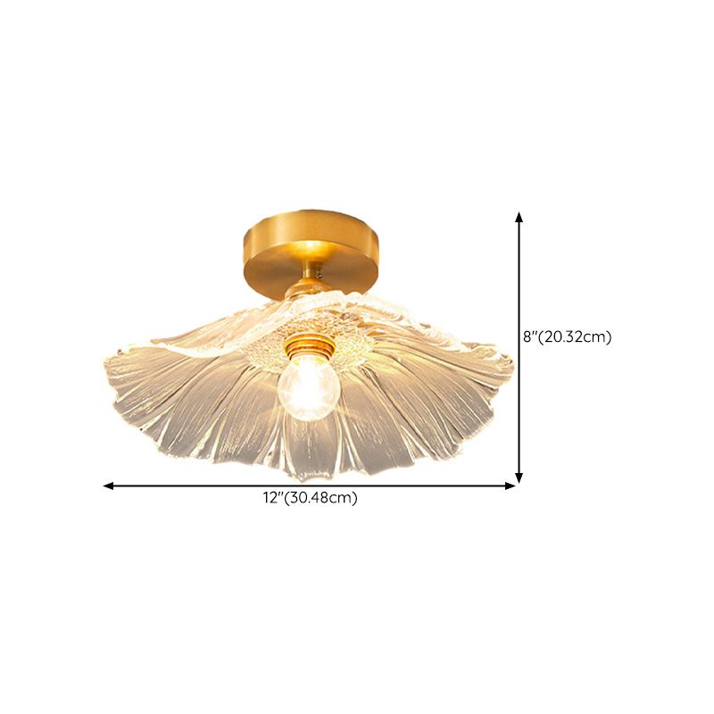 Gold Frosted Glass Flower Ceiling Light