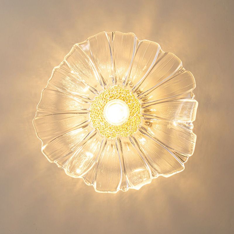 Gold Frosted Glass Flower Ceiling Light