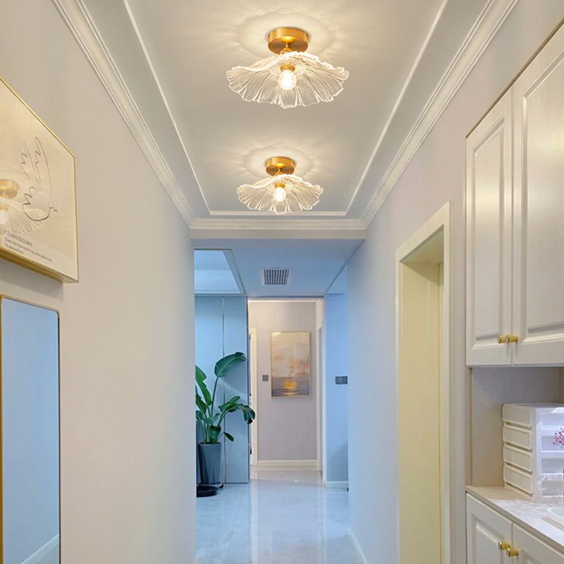 Gold Frosted Glass Flower Ceiling Light