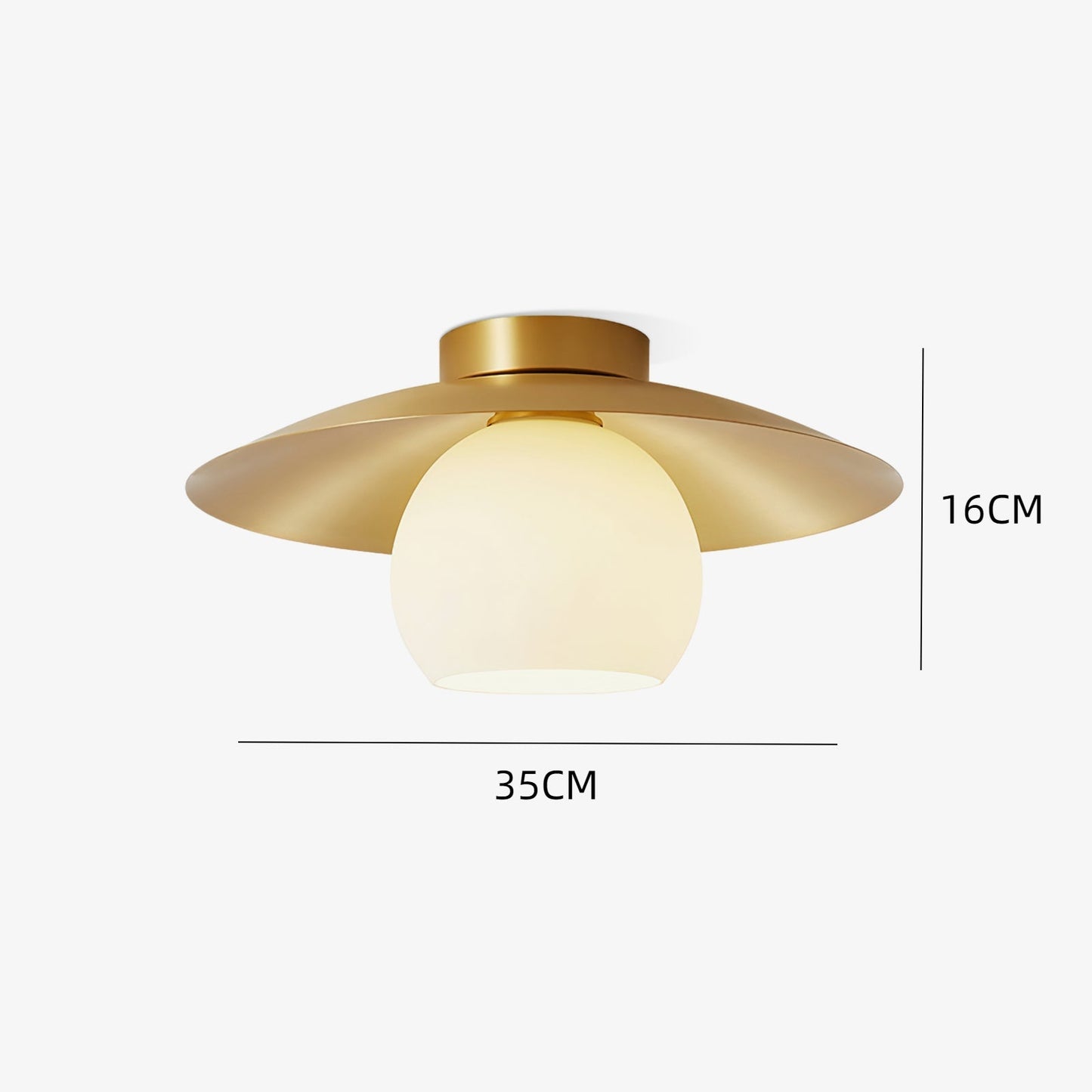 Brass Cap Opal Glass Flush Mount