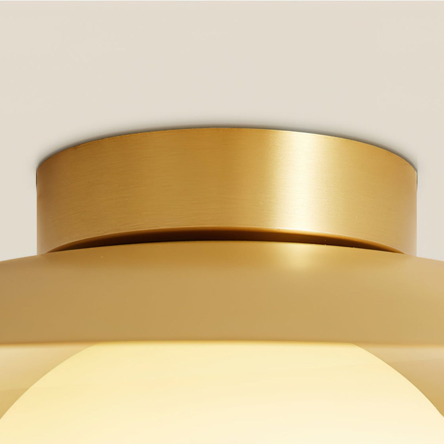 Brass Cap Opal Glass Flush Mount