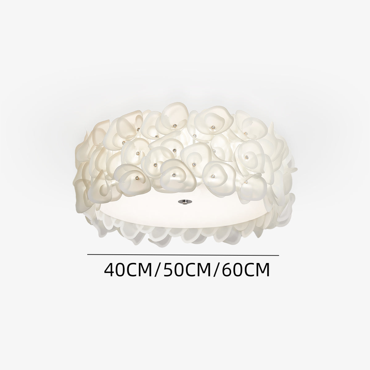 White Hydrangea Metal Ceiling Lamp