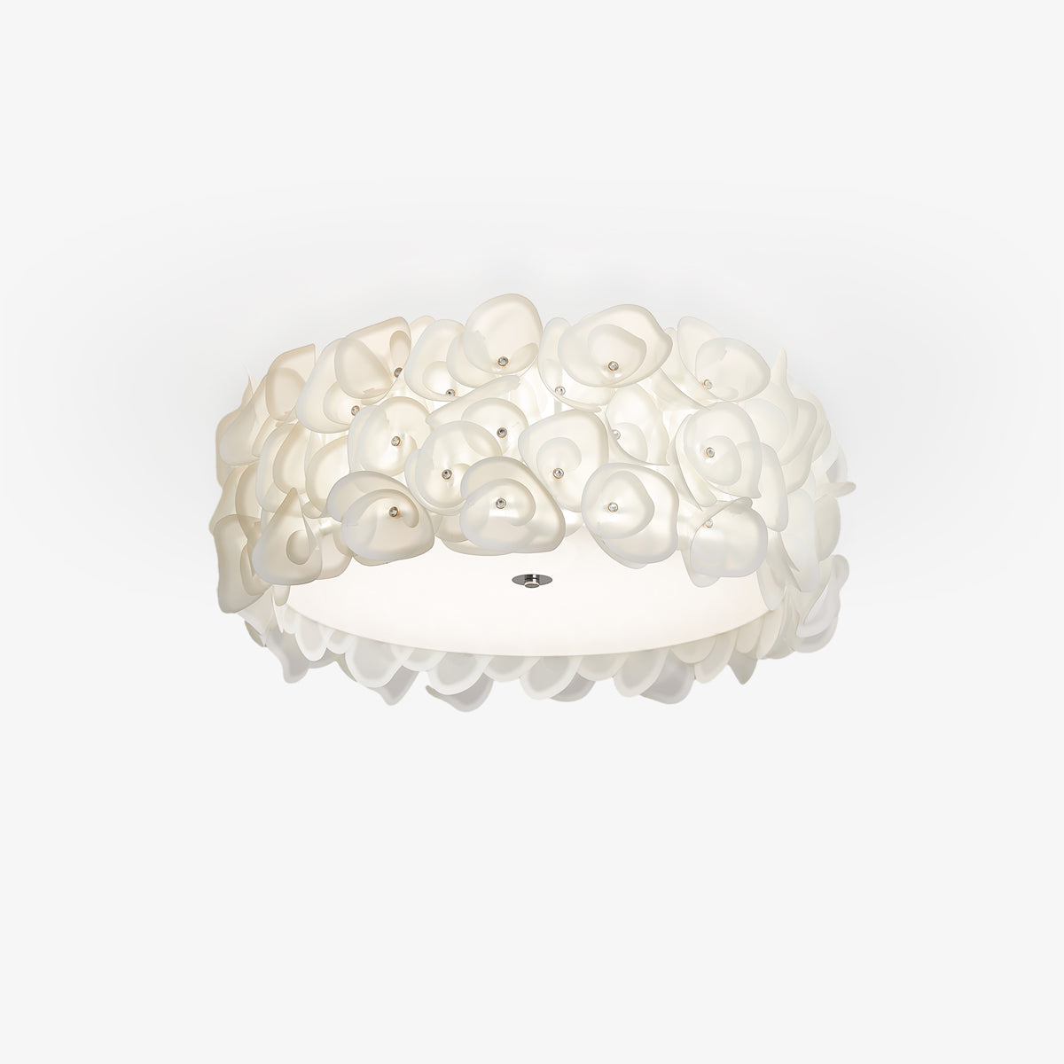 White Hydrangea Metal Ceiling Lamp