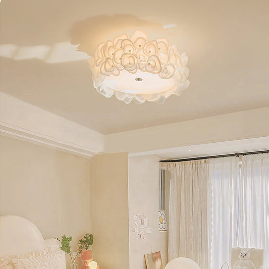 White Hydrangea Ceiling Lamp-[Modern pendant lighting for bedroom and living space]-Demolights UK