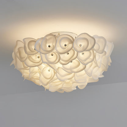 White Hydrangea Metal Ceiling Lamp