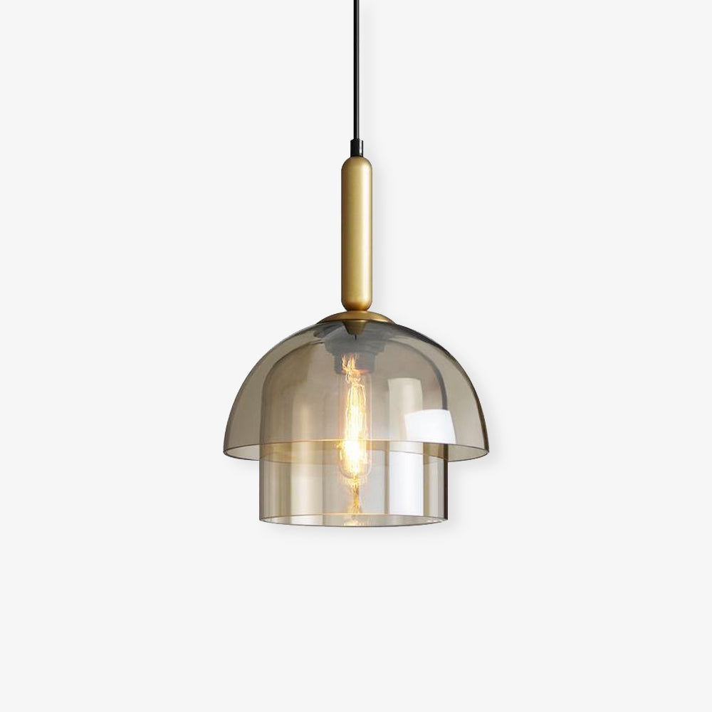 Double Glass Dome Cognac Pendant