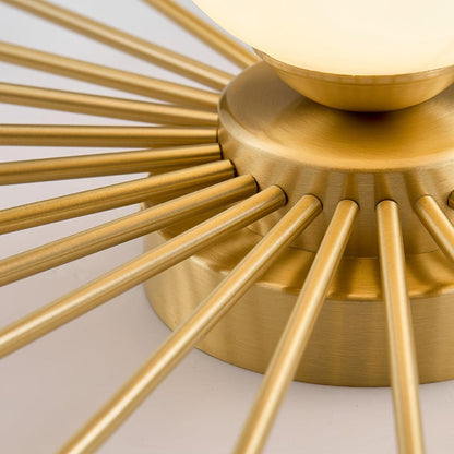 Gold Radiating Rod Flush Ceiling Light