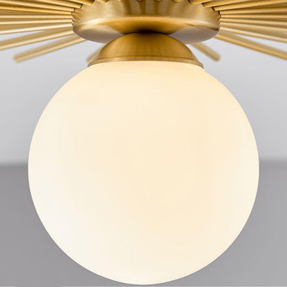 Gold Radiating Rod Flush Ceiling Light