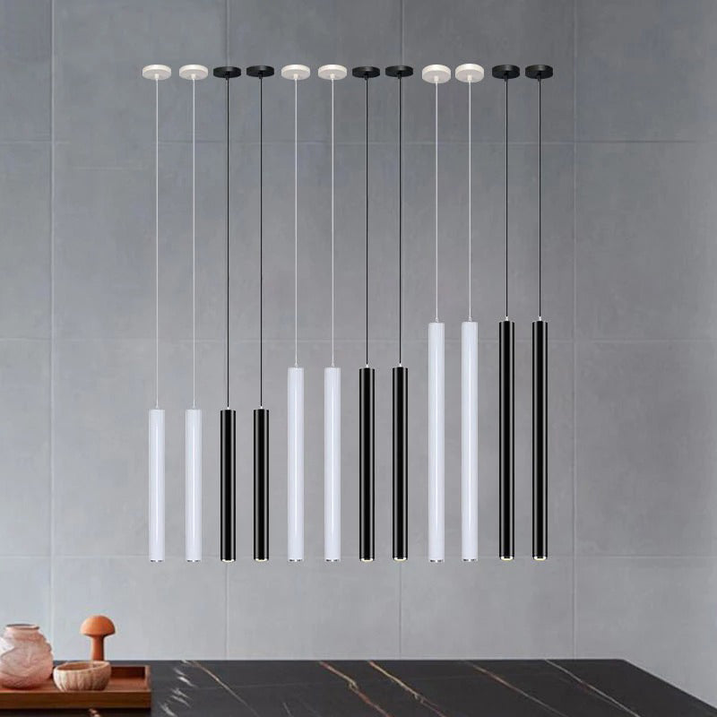 Slim Tube Pendant Light, Adjustable