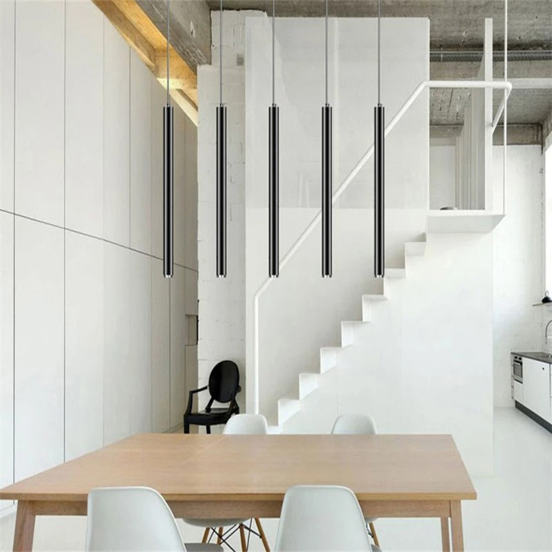 Nordic Long Tube Length Adjustable Home Dining Room Pendant Lights-[Modern pendant lighting for bedroom and living space]-Demolights UK