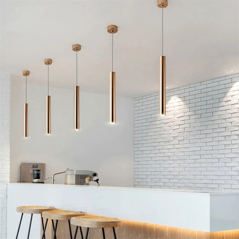 Slim Tube Pendant Light, Adjustable