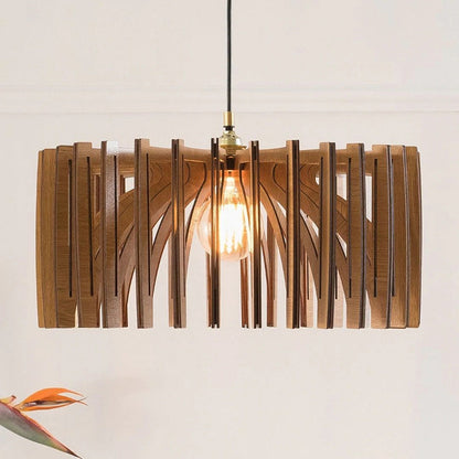 Mid Century Modern Wood Pendant Light Handmade Lamp-[Modern pendant lighting for bedroom and living space]-Demolights UK