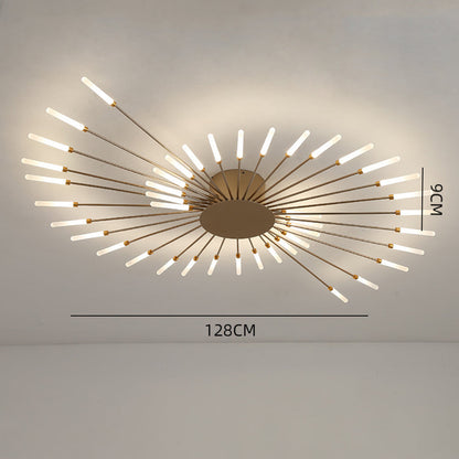 Linear LED Bar Chandelier in Black or Gold