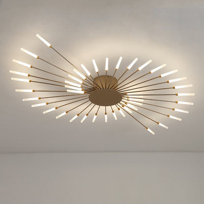 Linear LED Bar Chandelier in Black or Gold