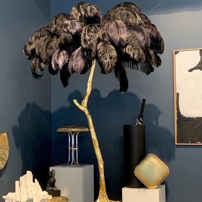 Ostrich Feather Floor Lamp, 160cm