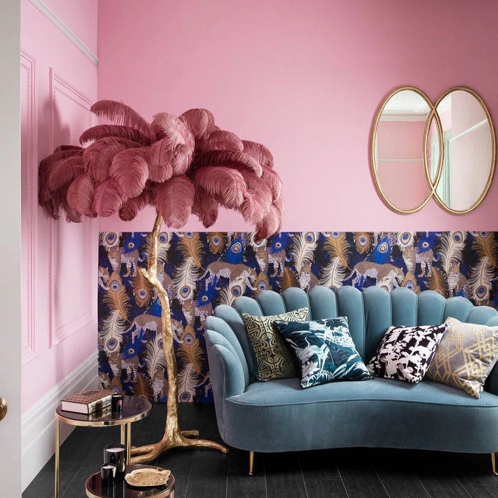 Ostrich Feather Floor Lamp, 160cm
