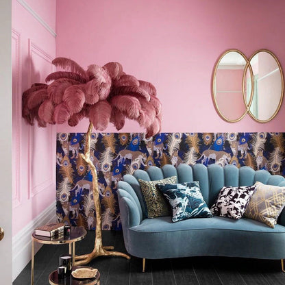 Ostrich Feather Floor Lamp, 160cm