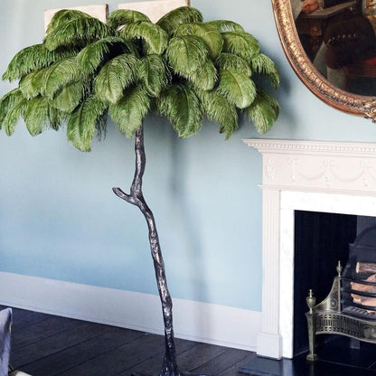 Ostrich Feather Floor Lamp, 160cm