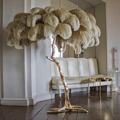 Ostrich Feather Floor Lamp, 160cm