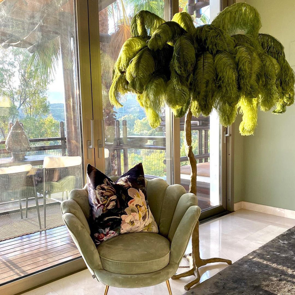 Ostrich Feather Floor Lamp, 160cm