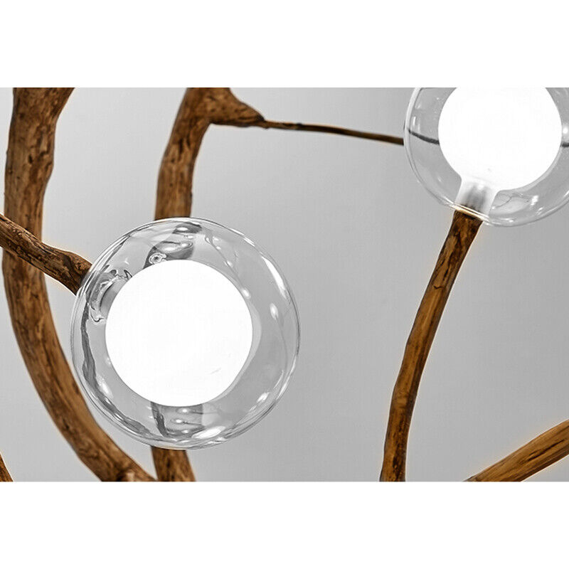 Organic Tree Branch Glass Globe Chandelier